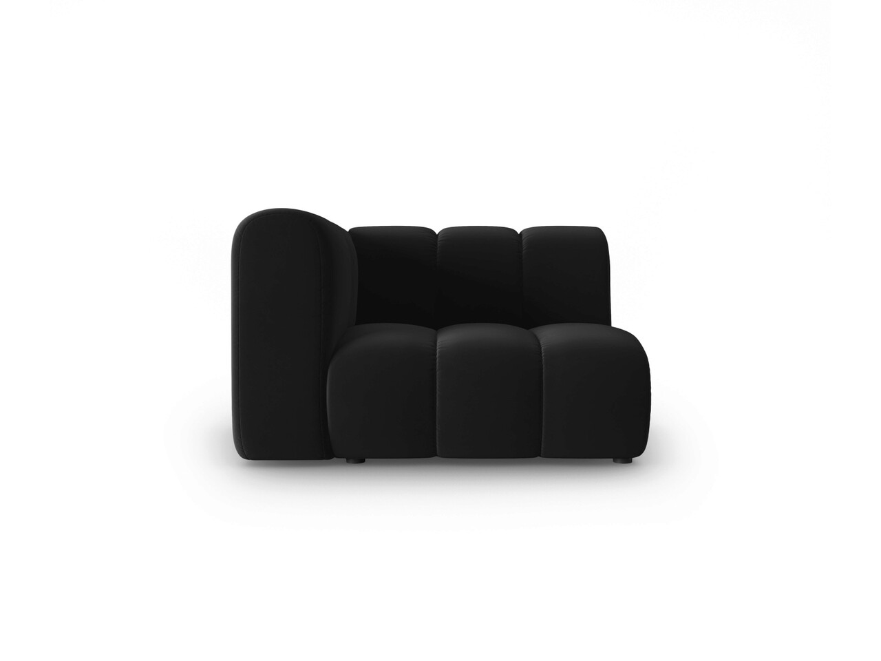 Modul canapea stanga 1 loc, Lupine, Micadoni Home, BL, 114x87x70 cm, catifea, negru - imagine 6